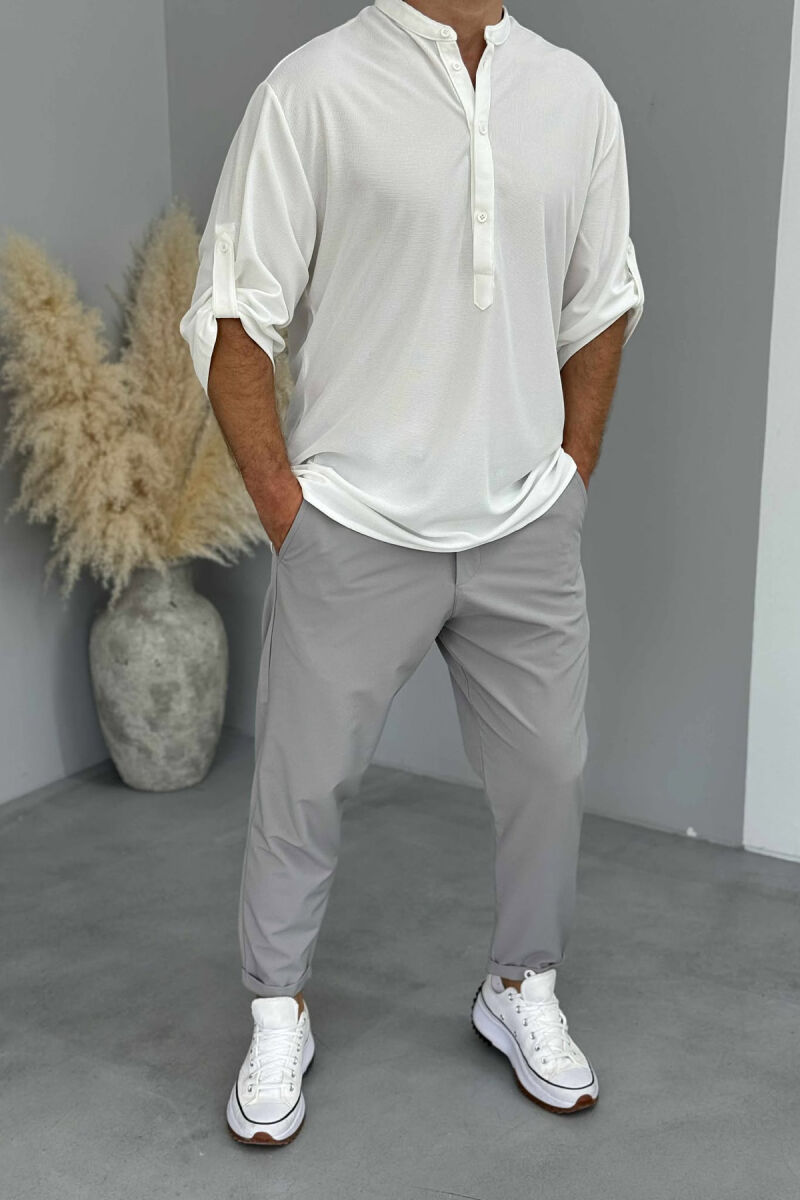 ONE COLOR SIMPLE MEN T-SHIRT WHITE-E BARDHE - 1