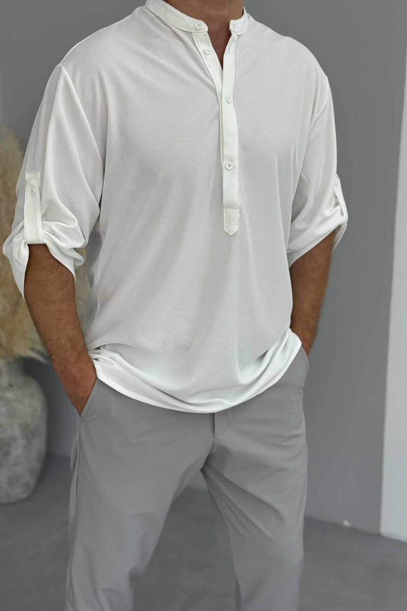 ONE COLOR SIMPLE MEN T-SHIRT WHITE-E BARDHE - 3