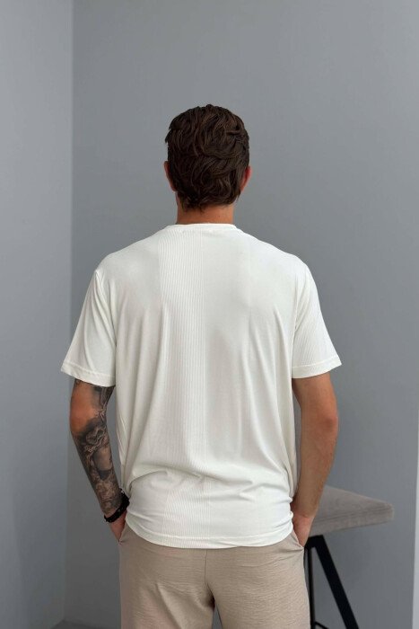 ONE COLOR SIMPLE MEN T-SHIRT WHITE-E BARDHE - 2