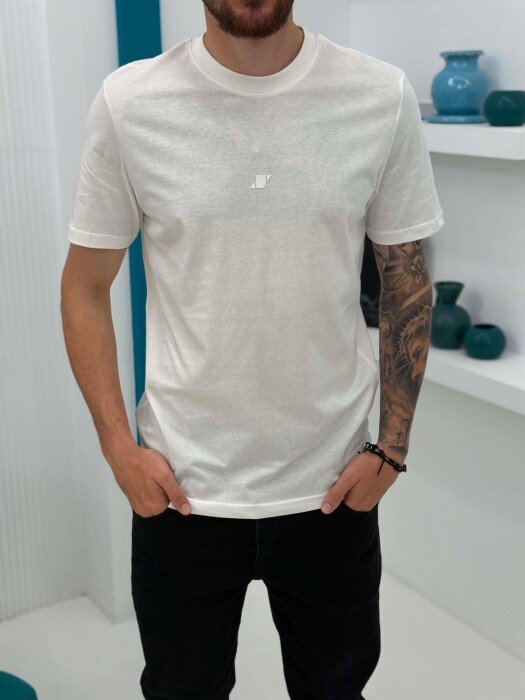 ONE COLOR SIMPLE MEN T -SHIRT WHITE-E BARDHE - 4