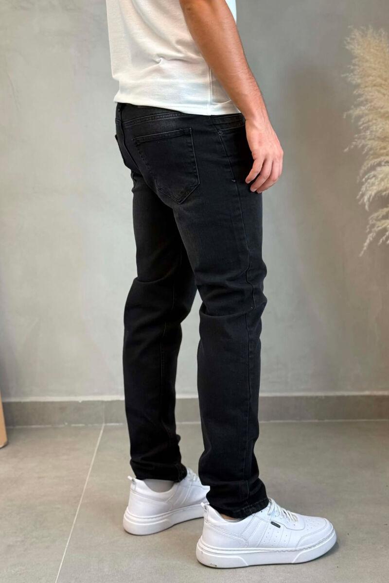 ONE COLOR SIMPLE REGULAR MEN JEANS BLACK/ E ZEZE - 2