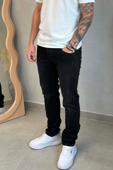 ONE COLOR SIMPLE REGULAR MEN JEANS BLACK/ E ZEZE - 3