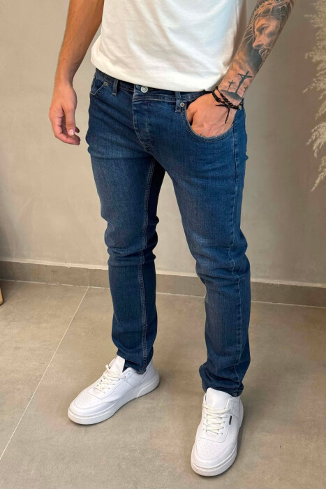 ONE COLOR SIMPLE REGULAR MEN JEANS BLUE/BLU - 2