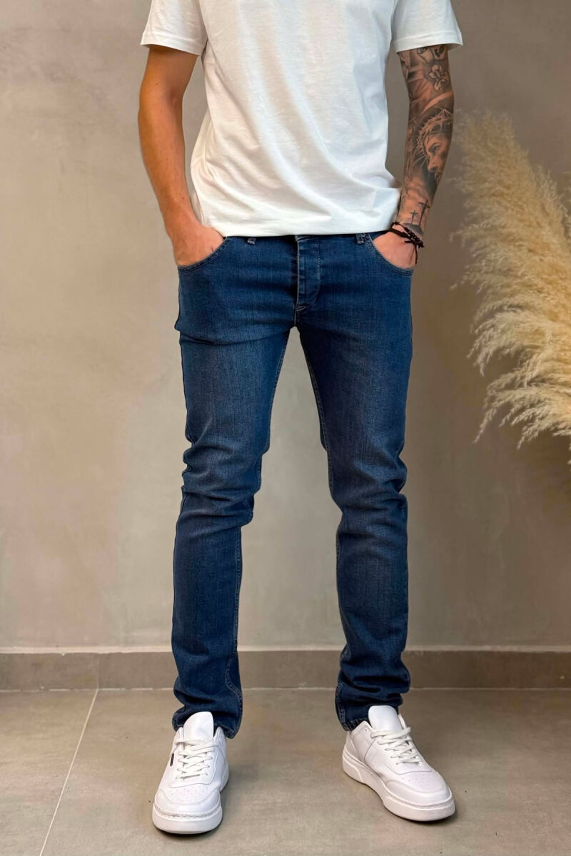 ONE COLOR SIMPLE REGULAR MEN JEANS BLUE/BLU - 4