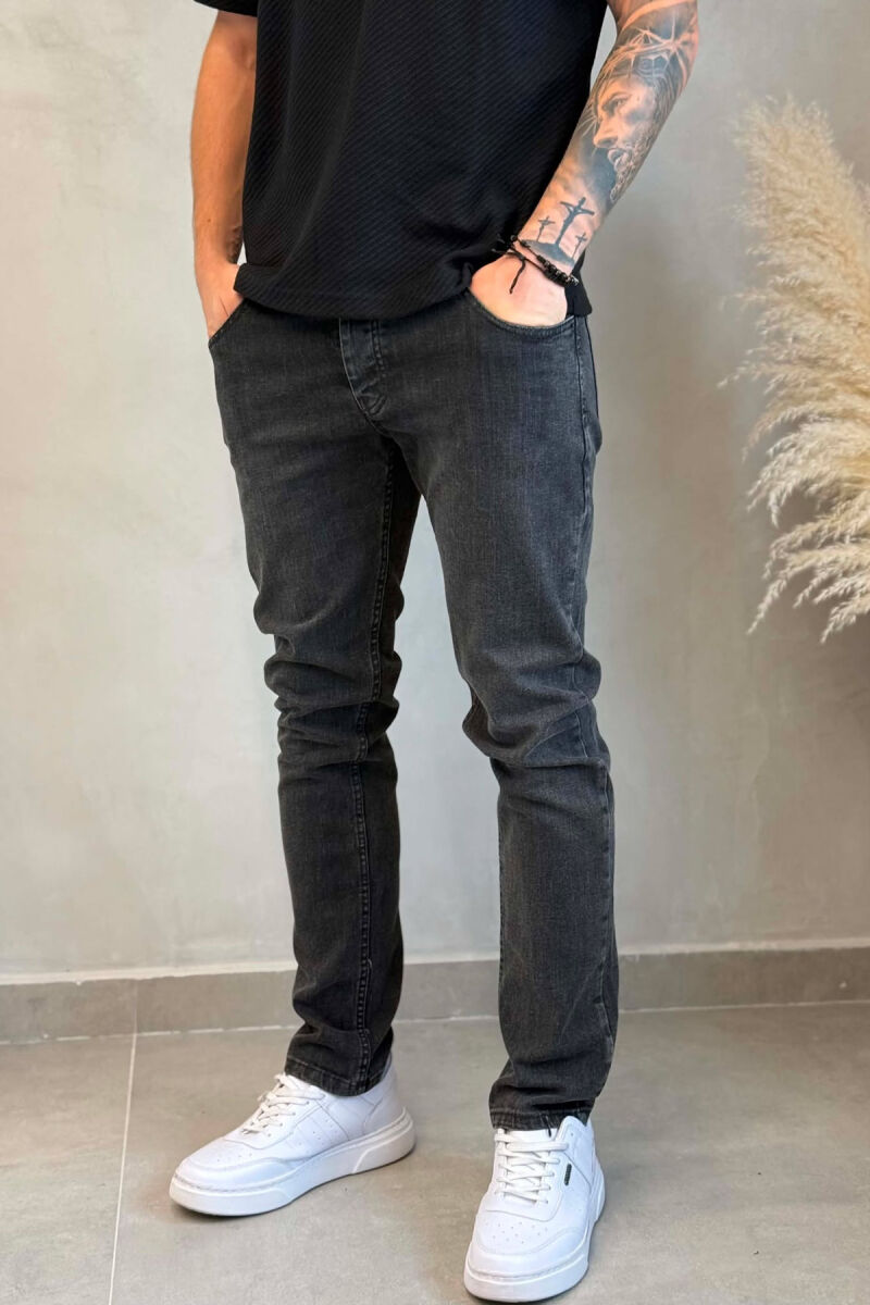 ONE COLOR SIMPLE REGULAR MEN JEANS DARK GREY/GEE - 4