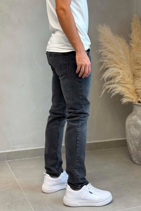 ONE COLOR SIMPLE REGULAR MEN JEANS DARK GREY/GEE - 3