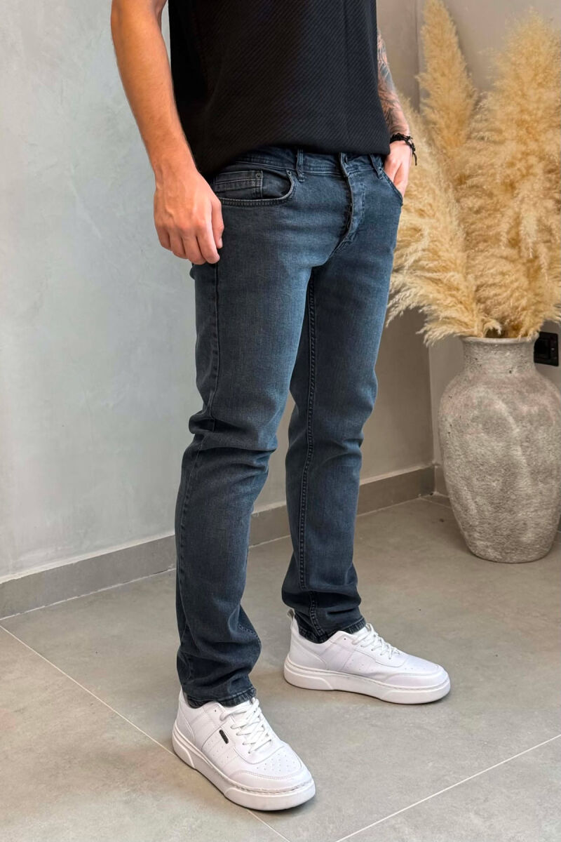 ONE COLOR SIMPLE REGULAR MEN JEANS DARK GREY/GEE - 2