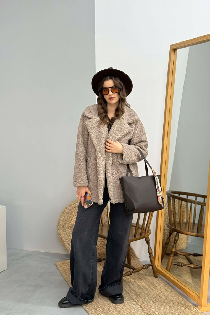ONE COLOR SIMPLE SCARF DETAIL WOMEN BAG DARK BROWN/KAE - 3