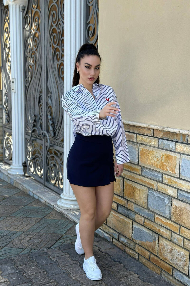 ONE COLOR SIMPLE SKIRT BLUE/BLU - 3