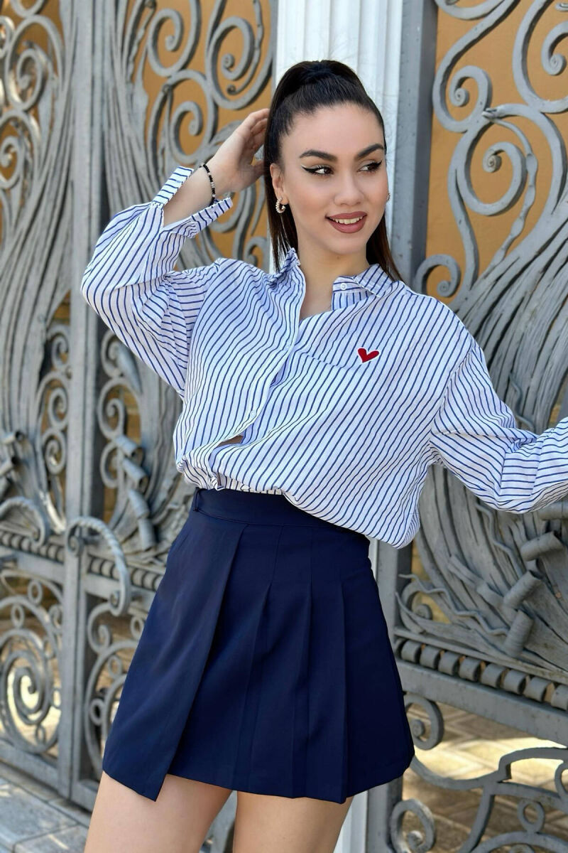 ONE COLOR SIMPLE SKIRT BLUE/BLU - 2