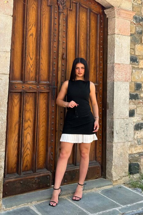 ONE COLOR SIMPLE SLEEVELESS WOMEN DRESS BLACK/ E ZEZE - KLAUDIO FASHION