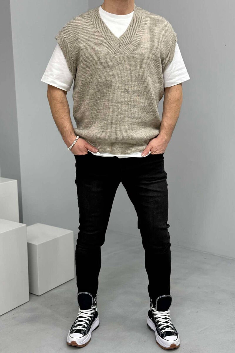 ONE COLOR SIMPLE SLIM FIT ELASTIC MEN JEANS BLACK/ E ZEZE - 1
