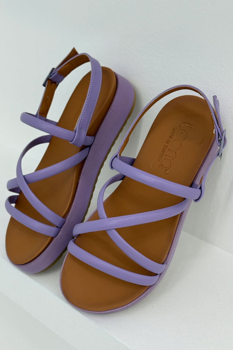 ONE COLOR SIMPLE STRAP WOMEN SANDALS PURPLE/LEJLA - 1