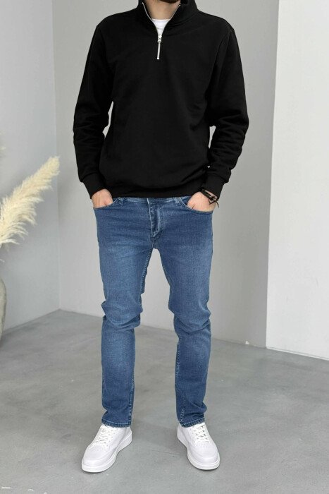 ONE COLOR SIMPLE STRETCHY MEN JEANS BLUE/BLU - 1