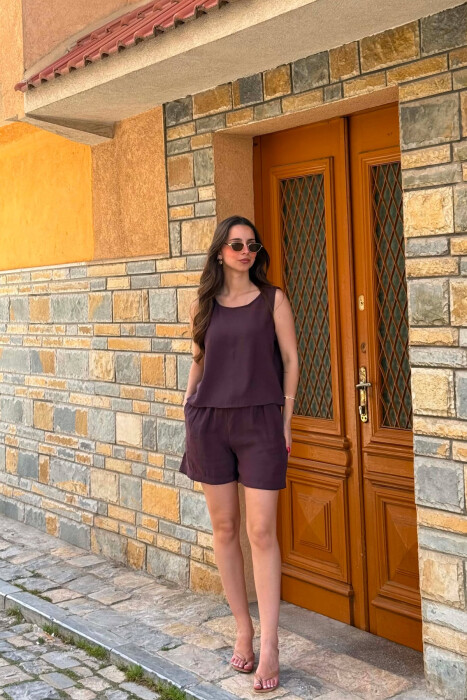 SET KANATJERE+PANTALLONA TE SHKURTA PER FEMRA NE NGJYRE LEJLA TE ERRET - KLAUDIO FASHION