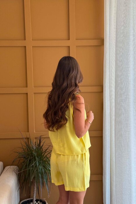ONE COLOR SIMPLE TANK TOP + SHORTS WOMAN SET YELLOW/E VERDHE - 4