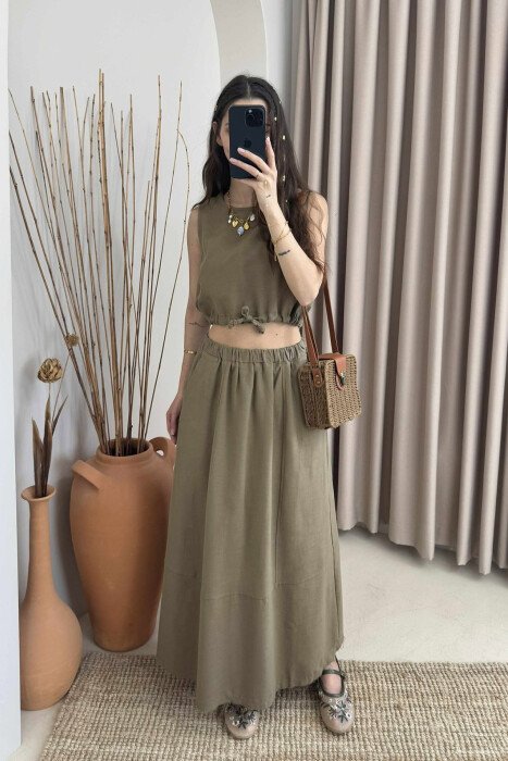 SET NJË NGJYRËSH KANATIERE+FUND PËR FEMRA NË NGJYRË ULLI - KLAUDIO FASHION