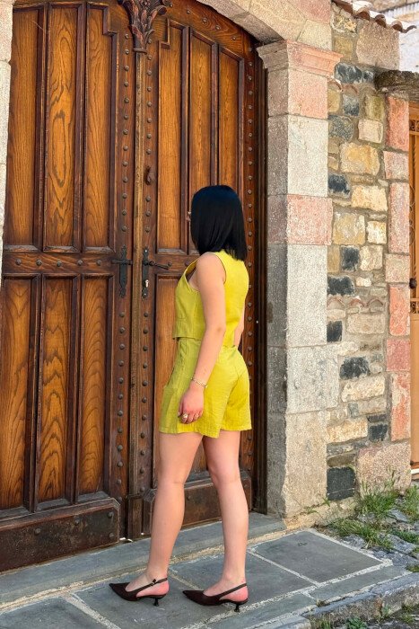 ONE COLOR SIMPLE VEST + SHORTS WOMAN SET LIGHT GREEN/JEZB - 4
