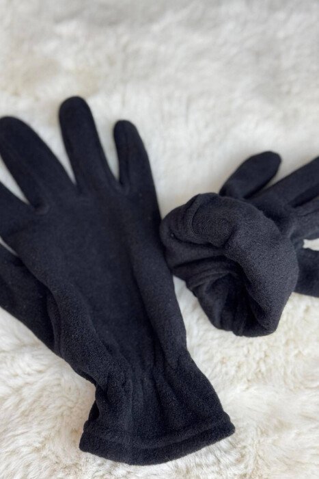 ONE COLOR SIMPLE WARM WOMEN GLOVES BLACK/ E ZEZE - 3