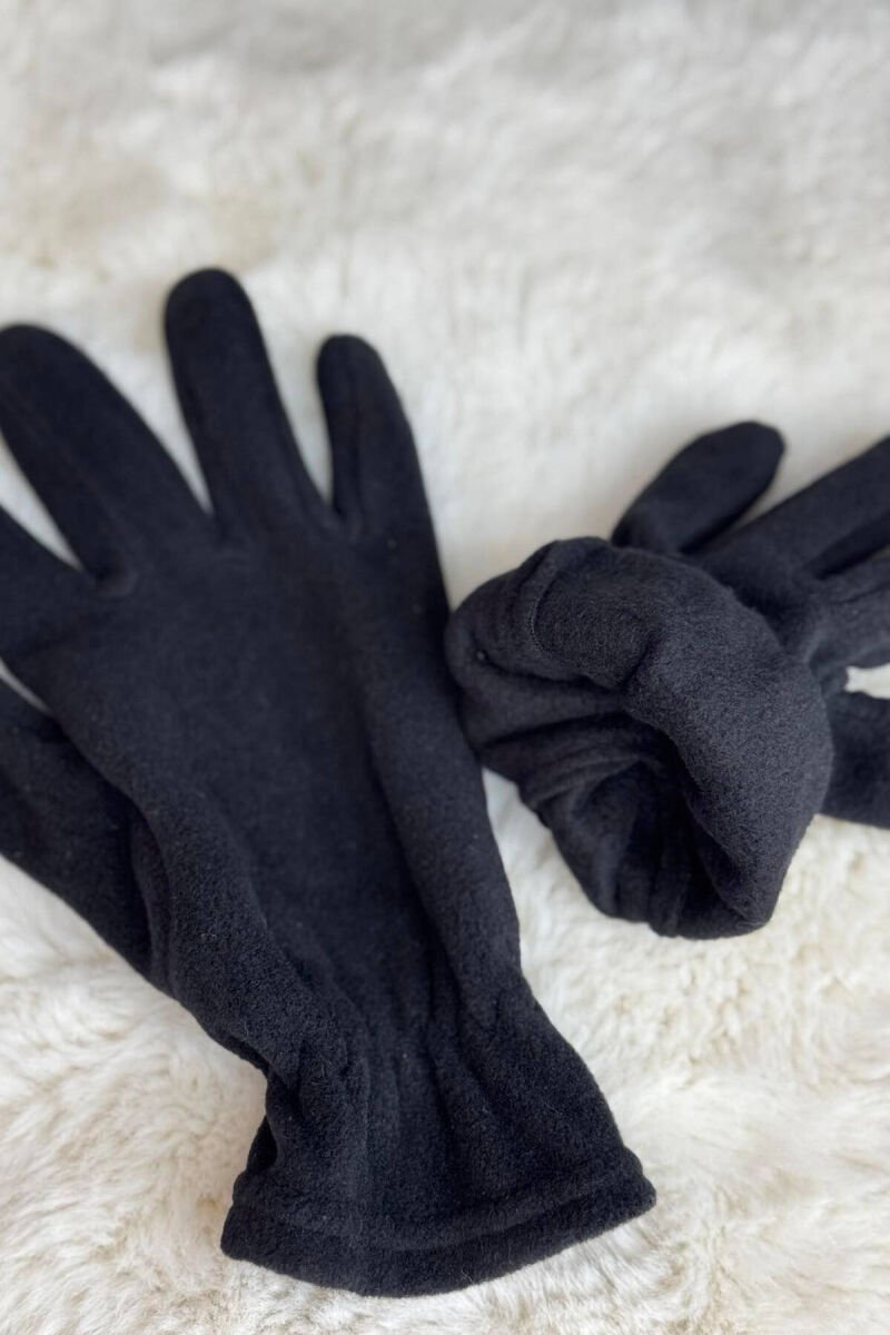 ONE COLOR SIMPLE WARM WOMEN GLOVES BLACK/ E ZEZE - 3