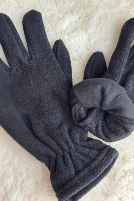 ONE COLOR SIMPLE WARM WOMEN GLOVES BLACK/ E ZEZE - KLAUDIO FASHION
