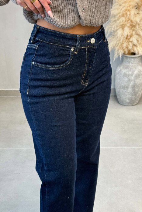 ONE COLOR SIMPLE WIDE LEG WOMAN JEANS BLUE/BLU - 2