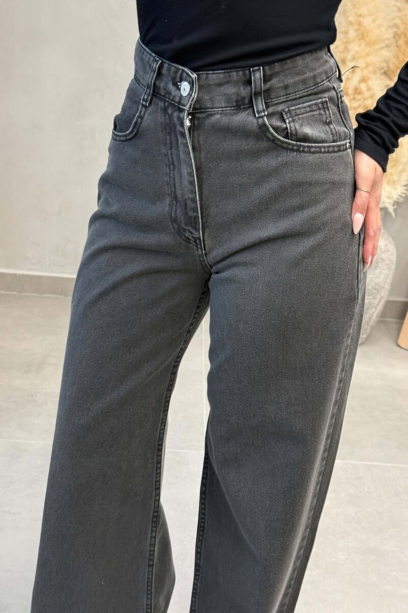 ONE COLOR SIMPLE WIDE LEG WOMEN JEANS GREY/GRI - 2