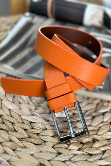 ONE COLOR SIMPLE WOMAN BELT ORANGE/PORTOKALLI - 2