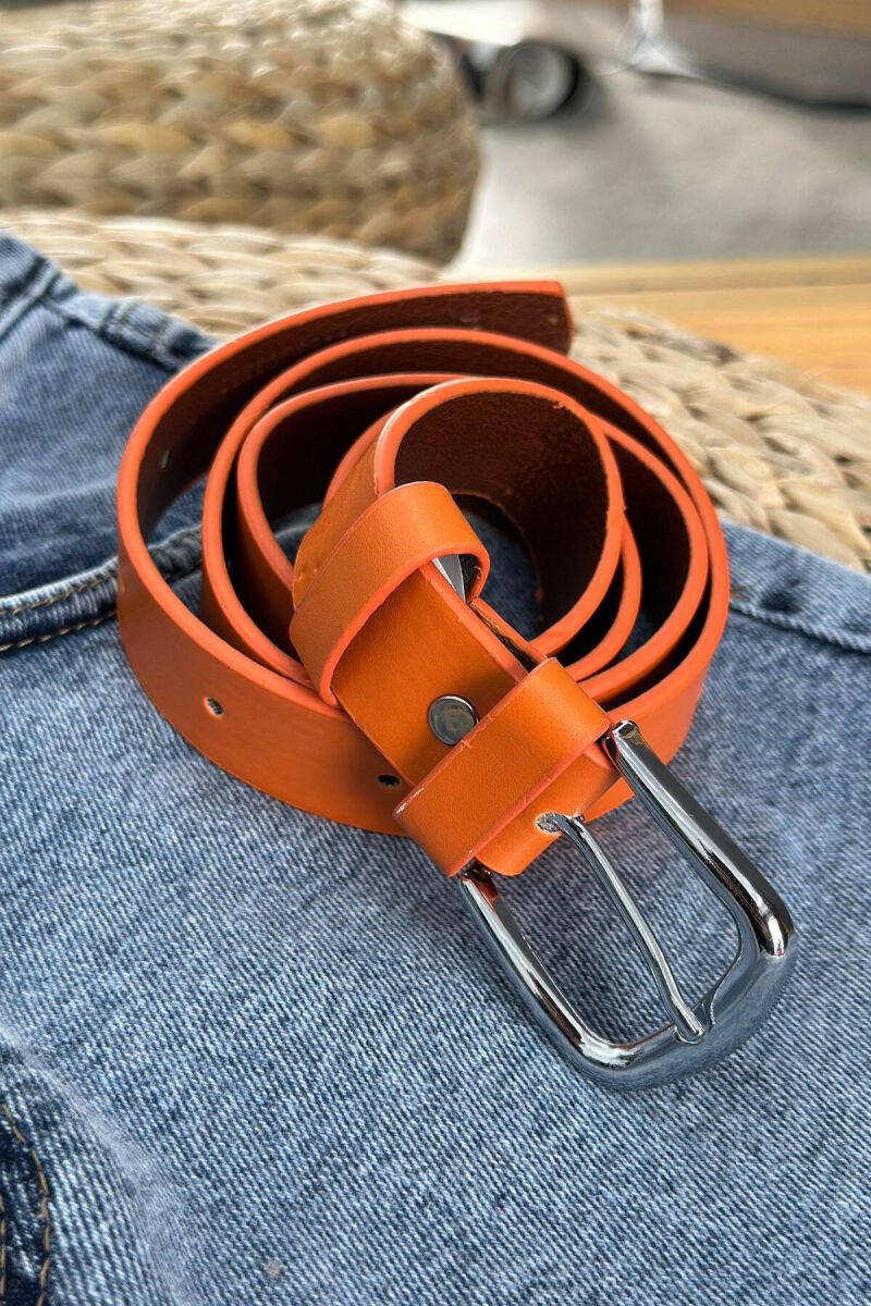 ONE COLOR SIMPLE WOMAN BELT ORANGE/PORTOKALLI - 1