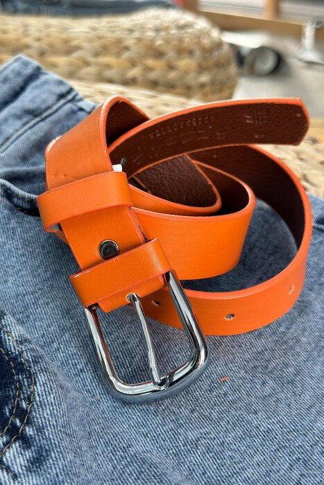 ONE COLOR SIMPLE WOMAN BELT ORANGE/PORTOKALLI - 2
