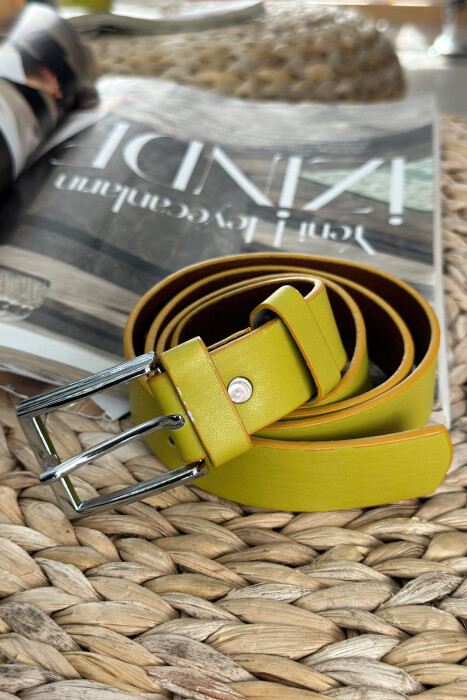 ONE COLOR SIMPLE WOMAN BELT YELLOW/E VERDHE - 1