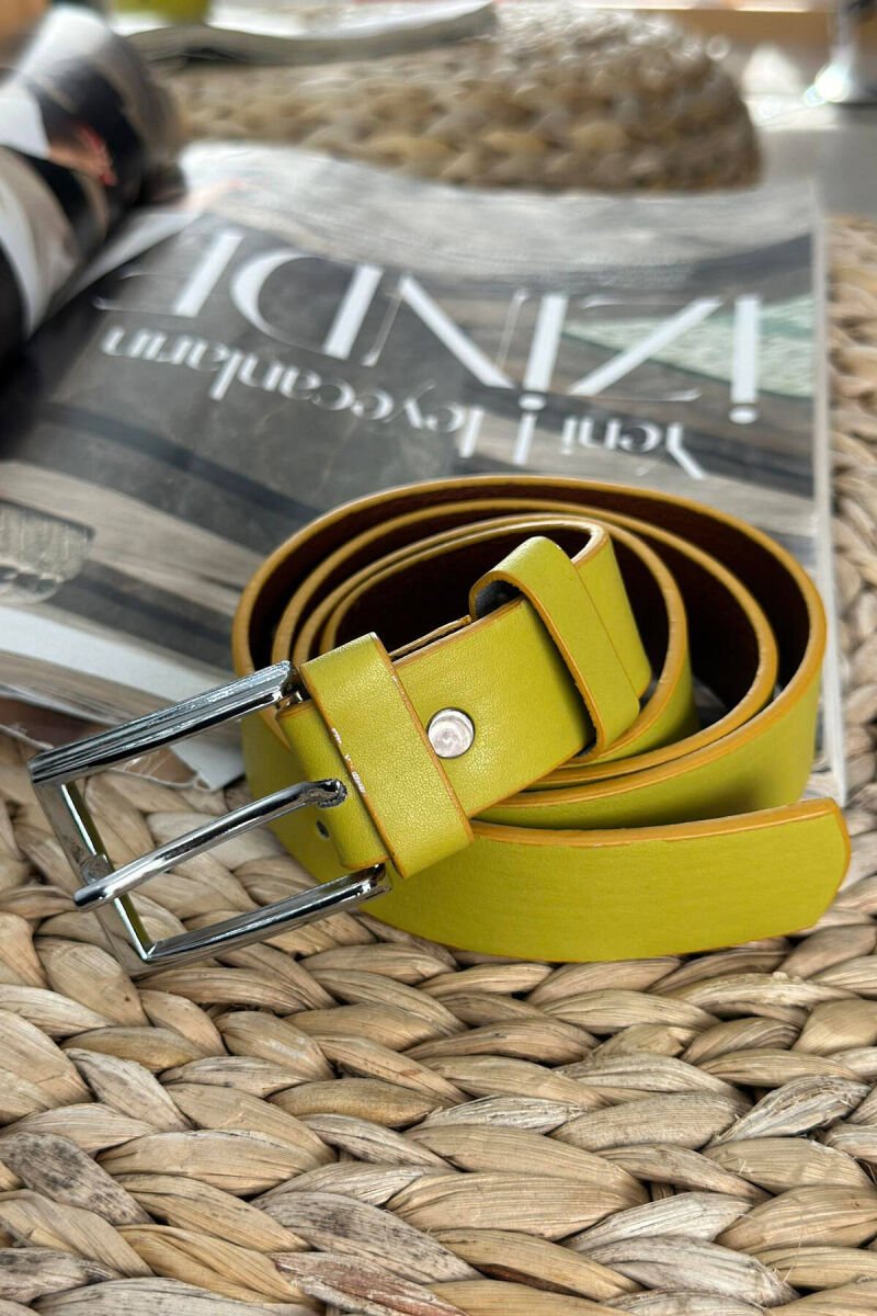 ONE COLOR SIMPLE WOMAN BELT YELLOW/E VERDHE - 1
