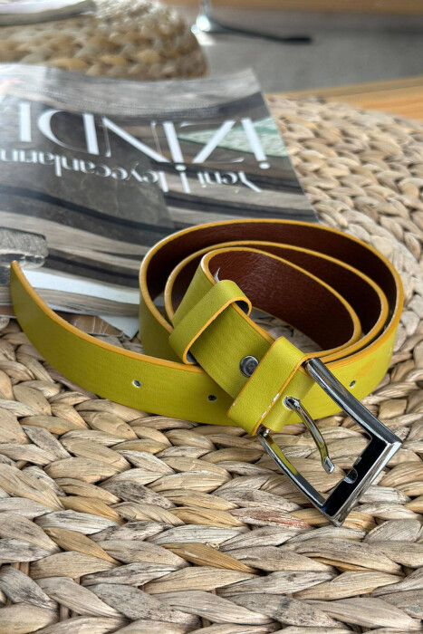 ONE COLOR SIMPLE WOMAN BELT YELLOW/E VERDHE - 2