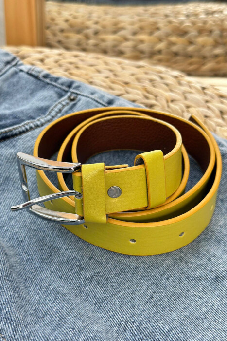 ONE COLOR SIMPLE WOMAN BELT YELLOW/E VERDHE - 1