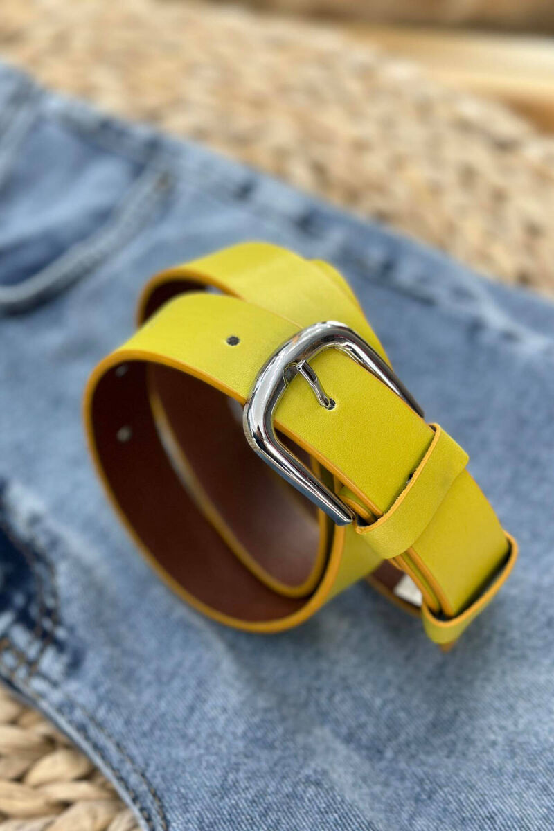 ONE COLOR SIMPLE WOMAN BELT YELLOW/E VERDHE - 1