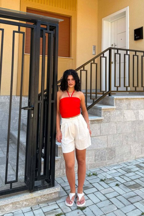 ONE COLOR SIMPLE WOMAN CROP TOP ORANGE/PORTOKALLI - 2