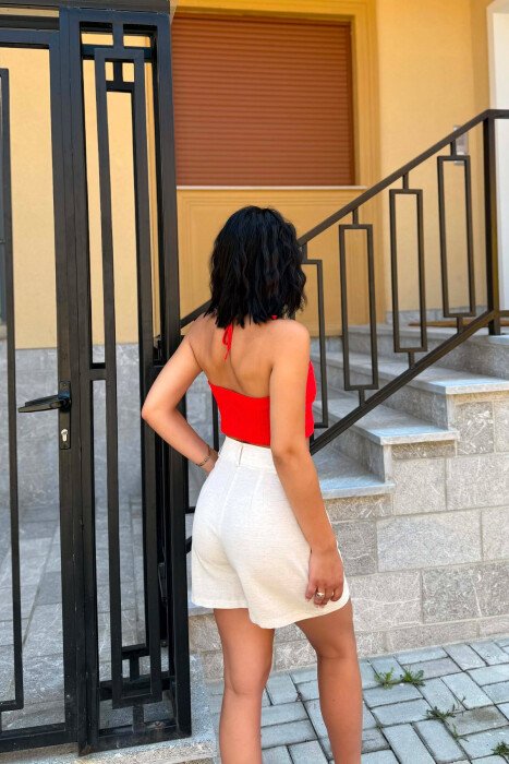 ONE COLOR SIMPLE WOMAN CROP TOP RED/E KUQE - 6