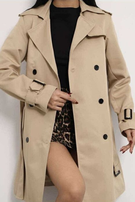 ONE COLOR SIMPLE WOMAN JACKET BEIGE/BEZHE - 2