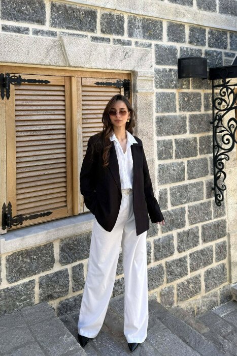 ONE COLOR SIMPLE WOMAN JACKET BLACK/ E ZEZE - 1