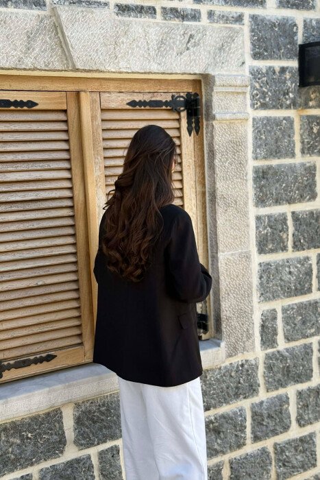 ONE COLOR SIMPLE WOMAN JACKET BLACK/ E ZEZE - 2