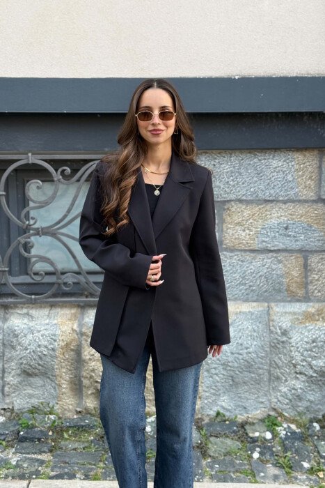 ONE COLOR SIMPLE WOMAN JACKET BLACK/ E ZEZE - KLAUDIO FASHION