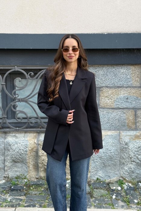 ONE COLOR SIMPLE WOMAN JACKET BLACK/ E ZEZE - 2
