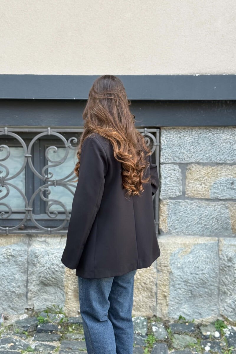 ONE COLOR SIMPLE WOMAN JACKET BLACK/ E ZEZE - 3