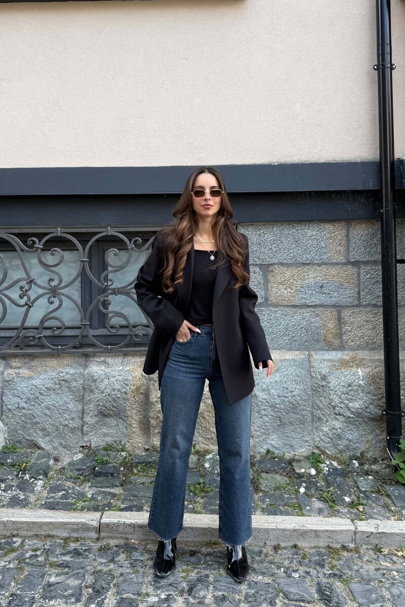ONE COLOR SIMPLE WOMAN JACKET BLACK/ E ZEZE - 4
