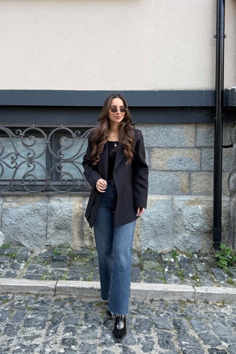 ONE COLOR SIMPLE WOMAN JACKET BLACK/ E ZEZE - 5