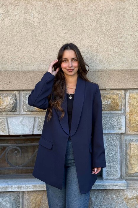 ONE COLOR SIMPLE WOMAN JACKET BLUE/BLU - 1
