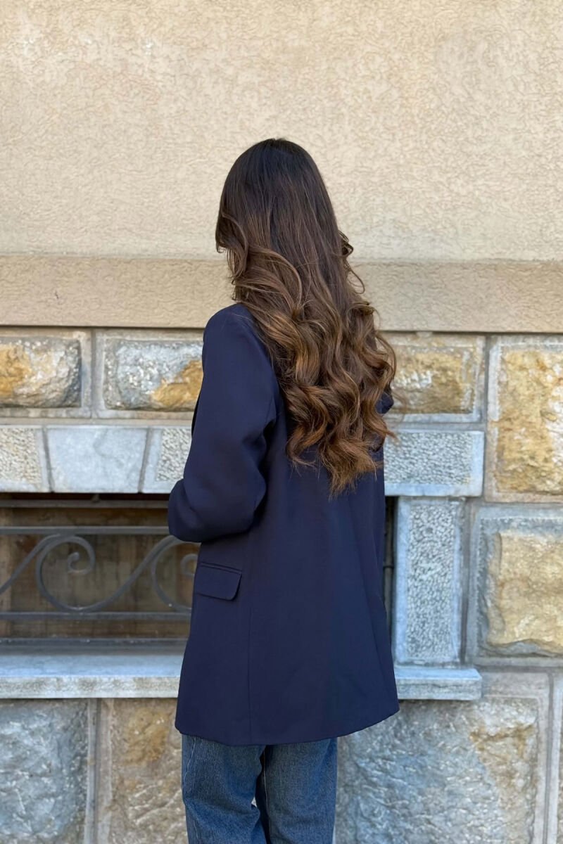 ONE COLOR SIMPLE WOMAN JACKET BLUE/BLU - 3