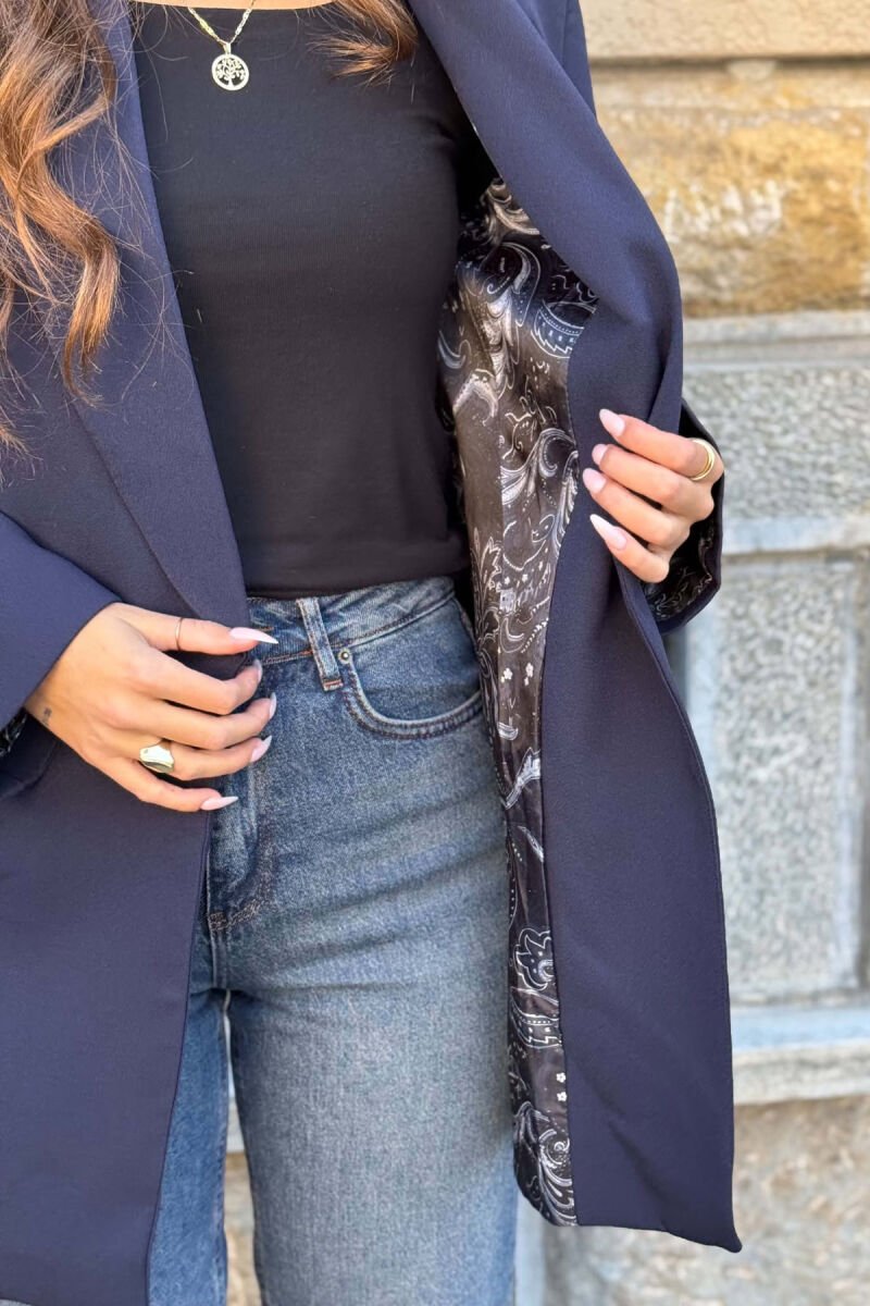 ONE COLOR SIMPLE WOMAN JACKET BLUE/BLU - 5