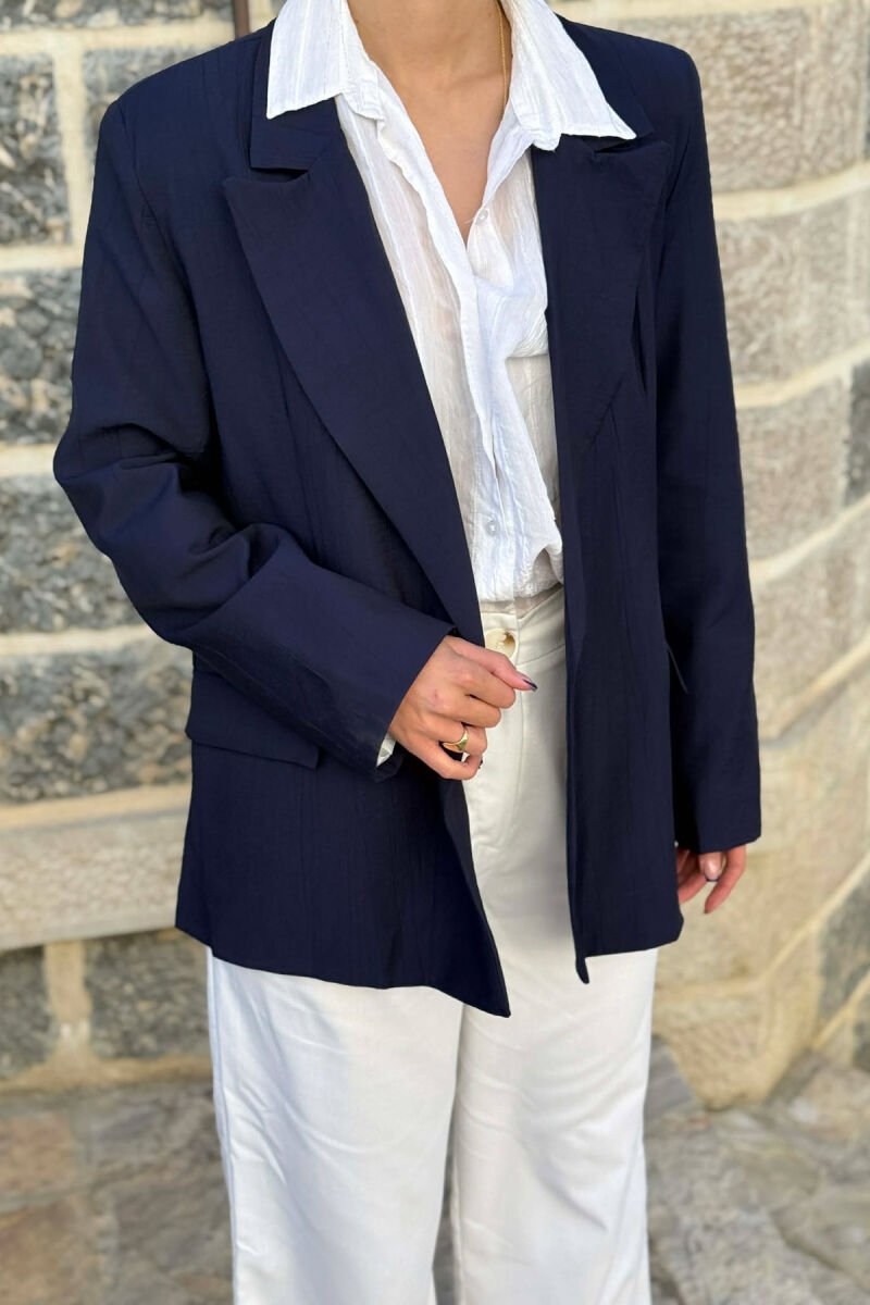 ONE COLOR SIMPLE WOMAN JACKET BLUE/BLU - 5