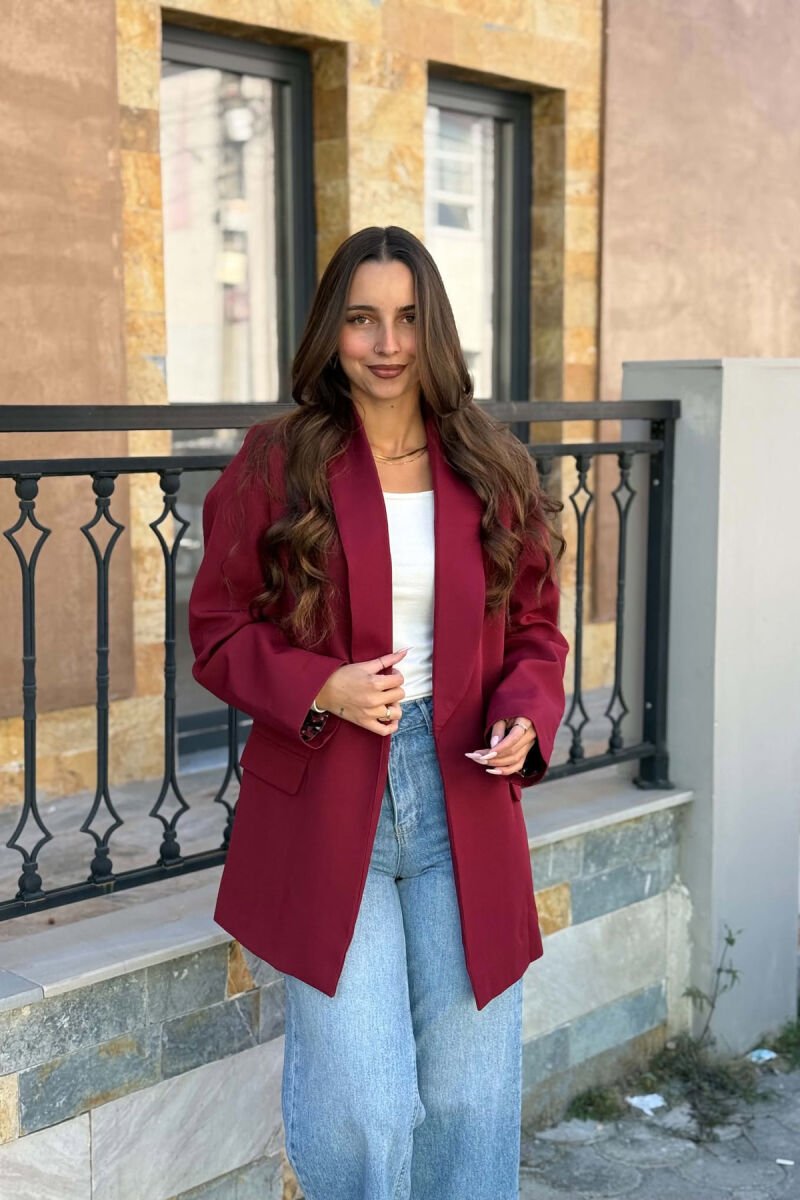 ONE COLOR SIMPLE WOMAN JACKET BURGUNDY/VISHNJE - 1